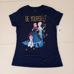 Frozen Elsa Anna Olaf Be Yourself Graphic Tee Shirt Girls Size XL 16 NWT